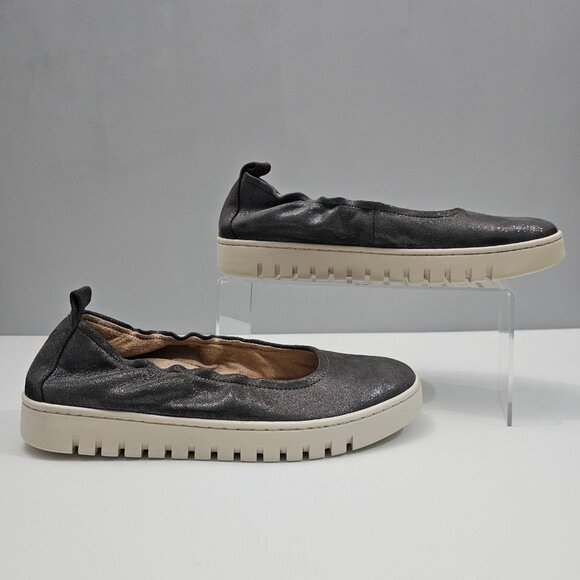 Vionic Uptown Ballet Flat Slip On Loafer Sneaker Polluted Silver Leather Sz 8.5 - Picture 3 of 13